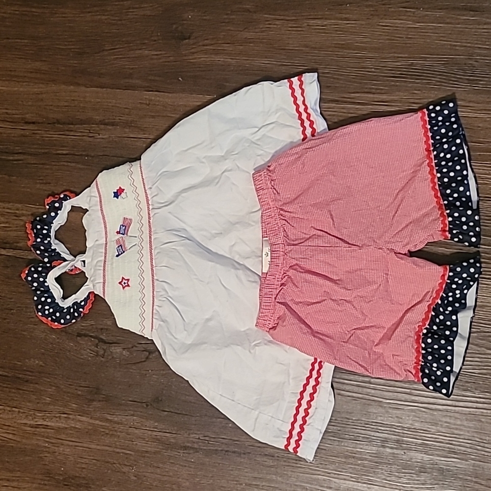 MARIE NICOLE XL SIZE 5 GIRLS 4TH OF JULY PATRIOTIC AMERICANA BOUTIQUE OUTFIT